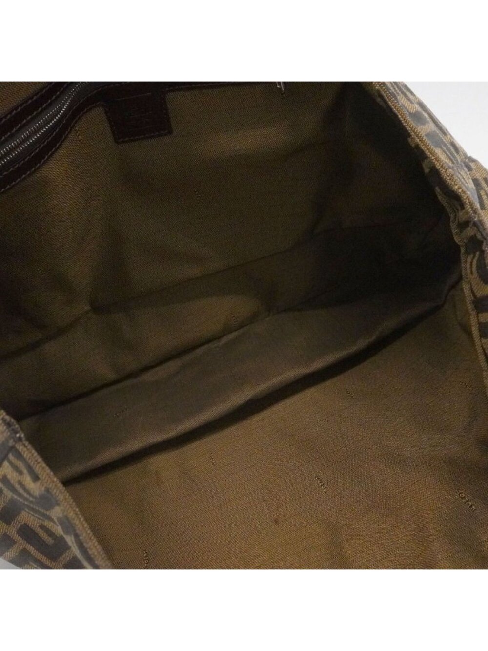 Fendi Tote Zucca Nylon Canvas Brown Silver - Picture 4 of 10